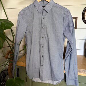 Theory Mens Blue Button Down Size Small